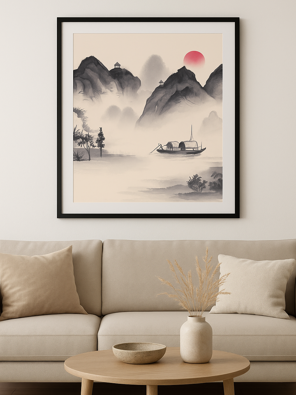 Tranh sơn thủy hữu tình treo tường
