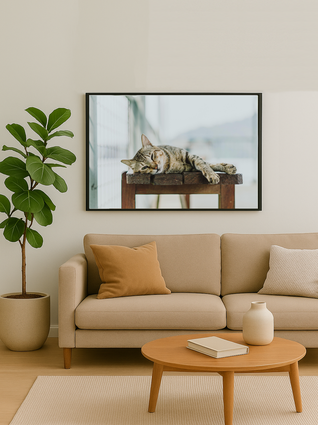 Tranh mèo mướp treo tường
